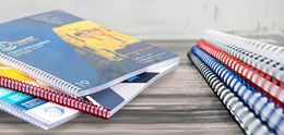 Spiral binding vs. wire-o binding image link