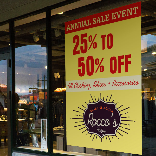 Large format poster for retail advertising