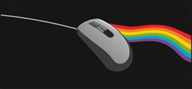 Computer mouse with prism rainbow
