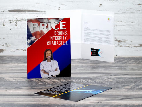 Presentation folders with pockets and business card holders