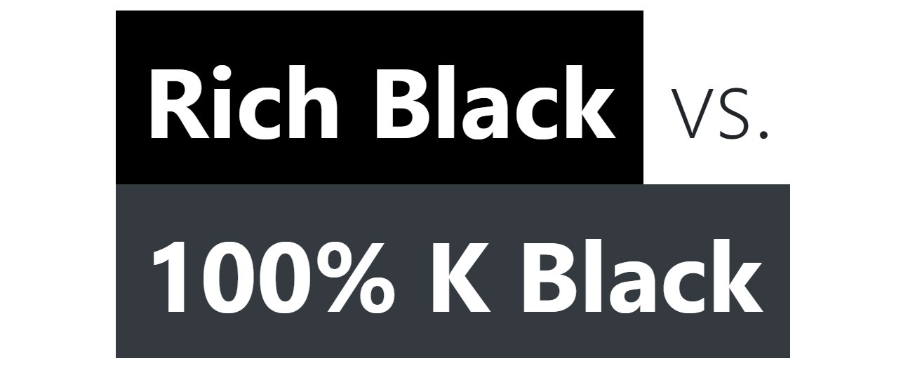 Rich black vs. 100% K in graphics and printing