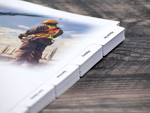 Printed tab divider sheets