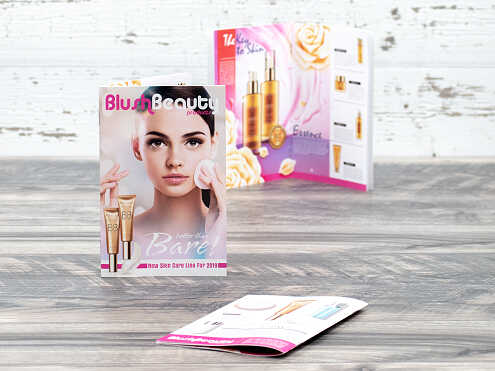 Saddle stitch catalog printed with glossy paper