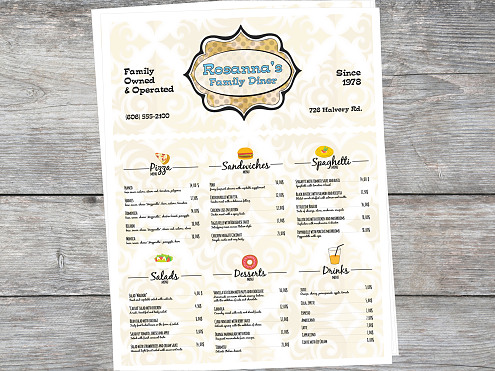 Disposable Menu